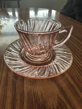 Vintage Federal Glass Diana Cup & Saucer